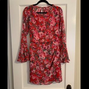 Floral open back dress